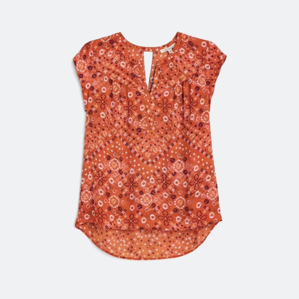 Chic Floral Orange Blouse